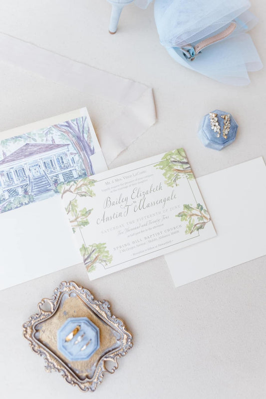 Beautiful, Custom Art Turned Wedding Stationery for Friends