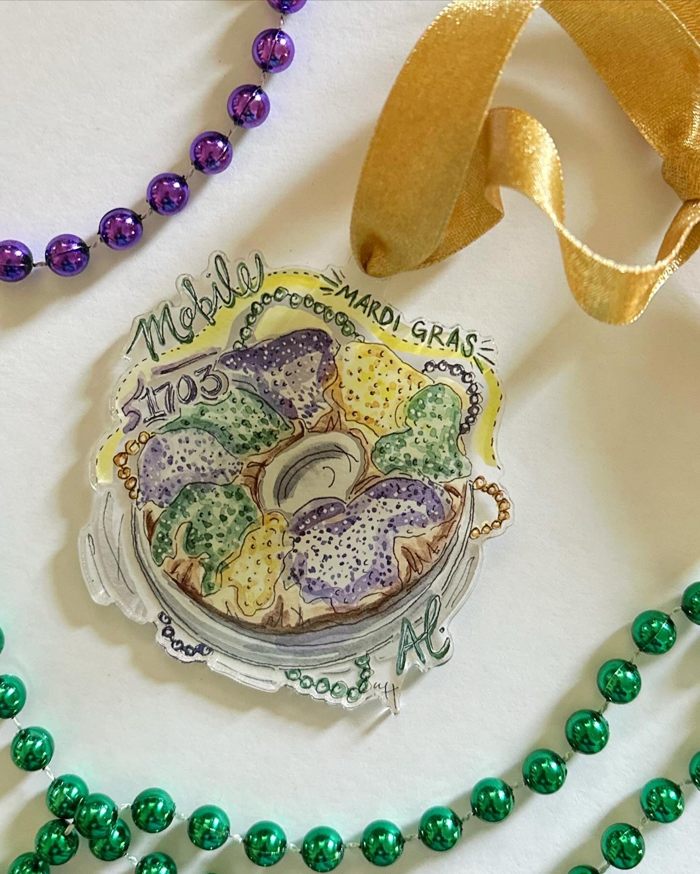 Mobile Mardi Gras Ornaments | Bottle Charms