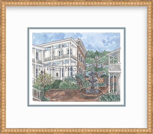 Original Art | Ezell House Courtyard View (framing option available)