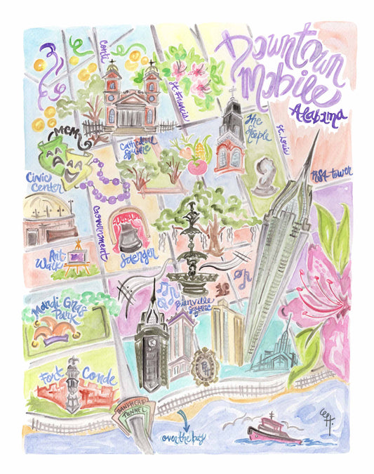 LoDa (Mobile, AL) Map | Art Print