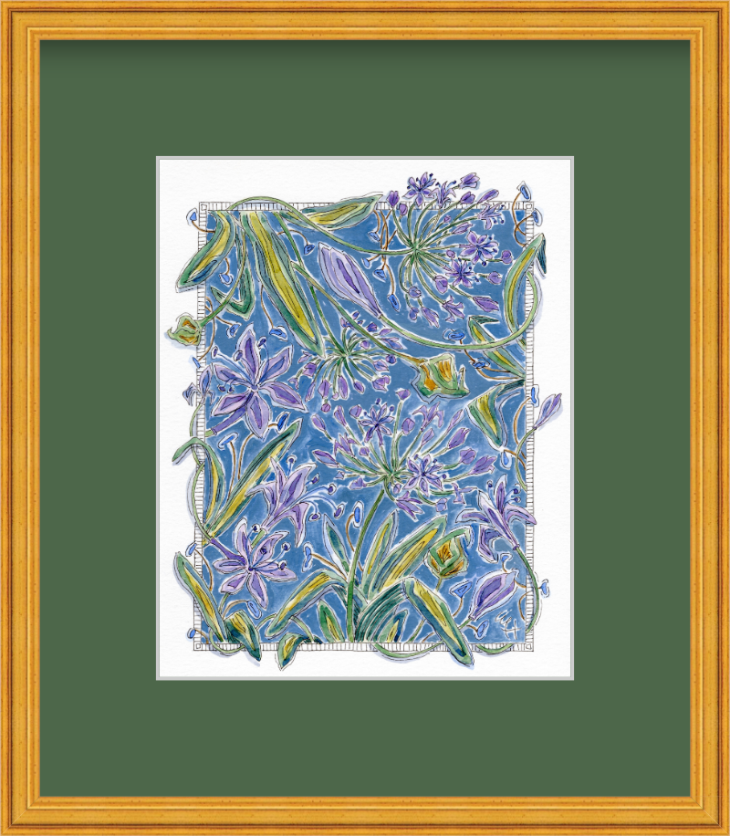 Framed Art Print | Blue Green Tangled