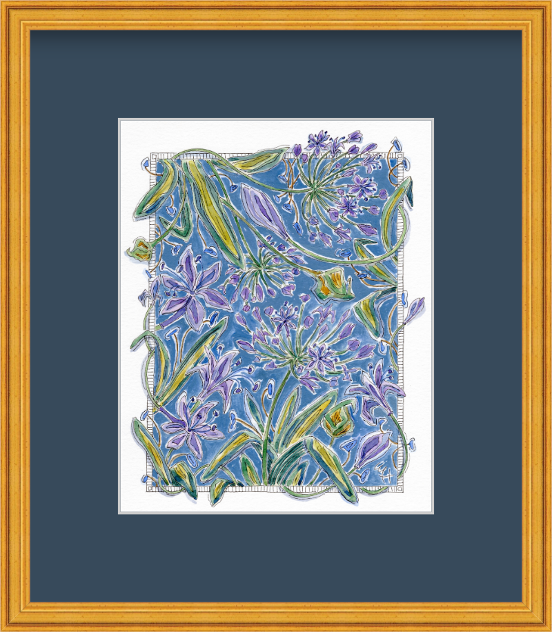 Framed Art Print | Blue Green Tangled