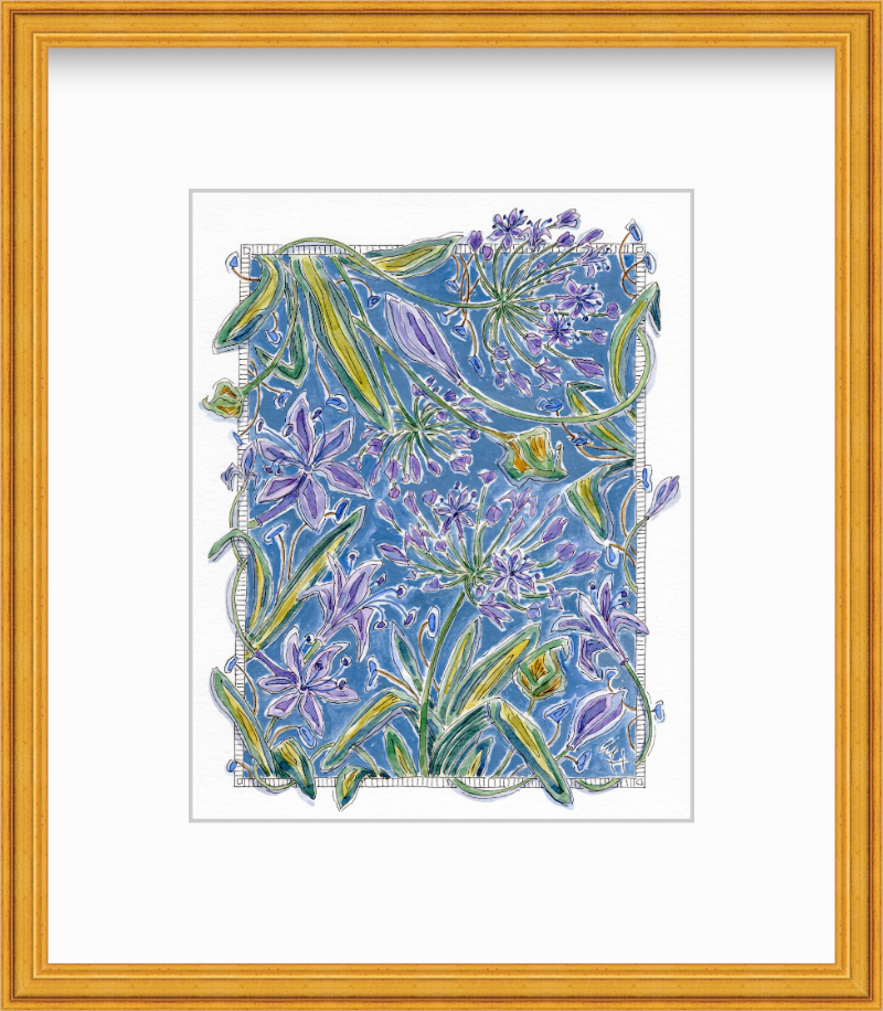 Framed Art Print | Blue Green Tangled