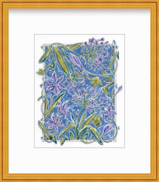 Framed Art Print | Blue Green Tangled