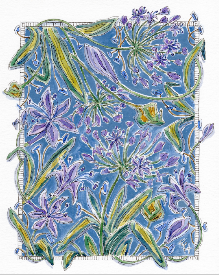 Art Print | Blue Green Tangled