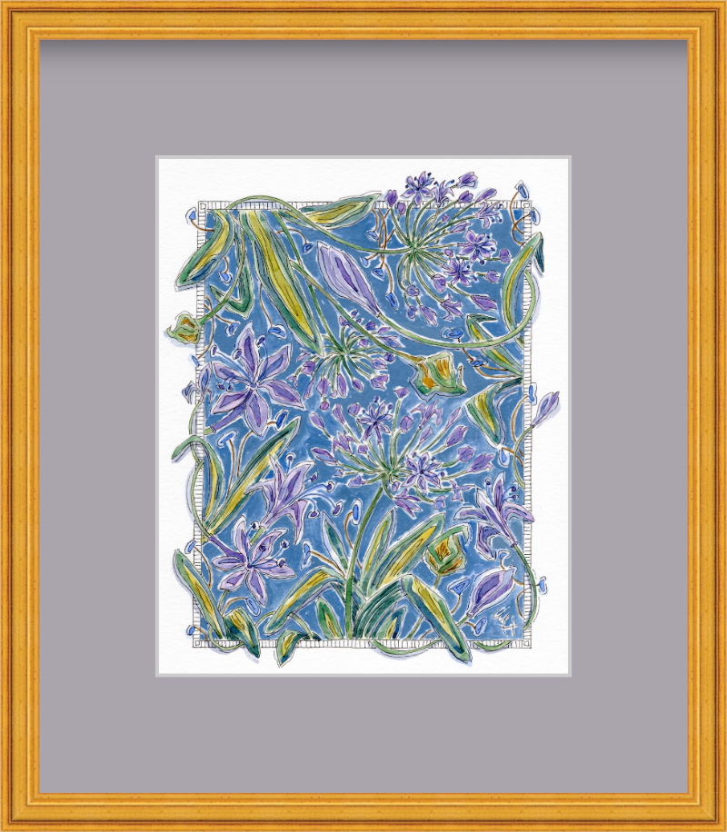 Framed Art Print | Blue Green Tangled