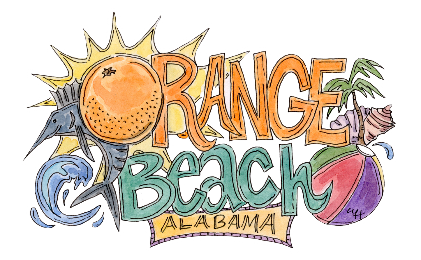 Orange Beach | Acrylic Ornament
