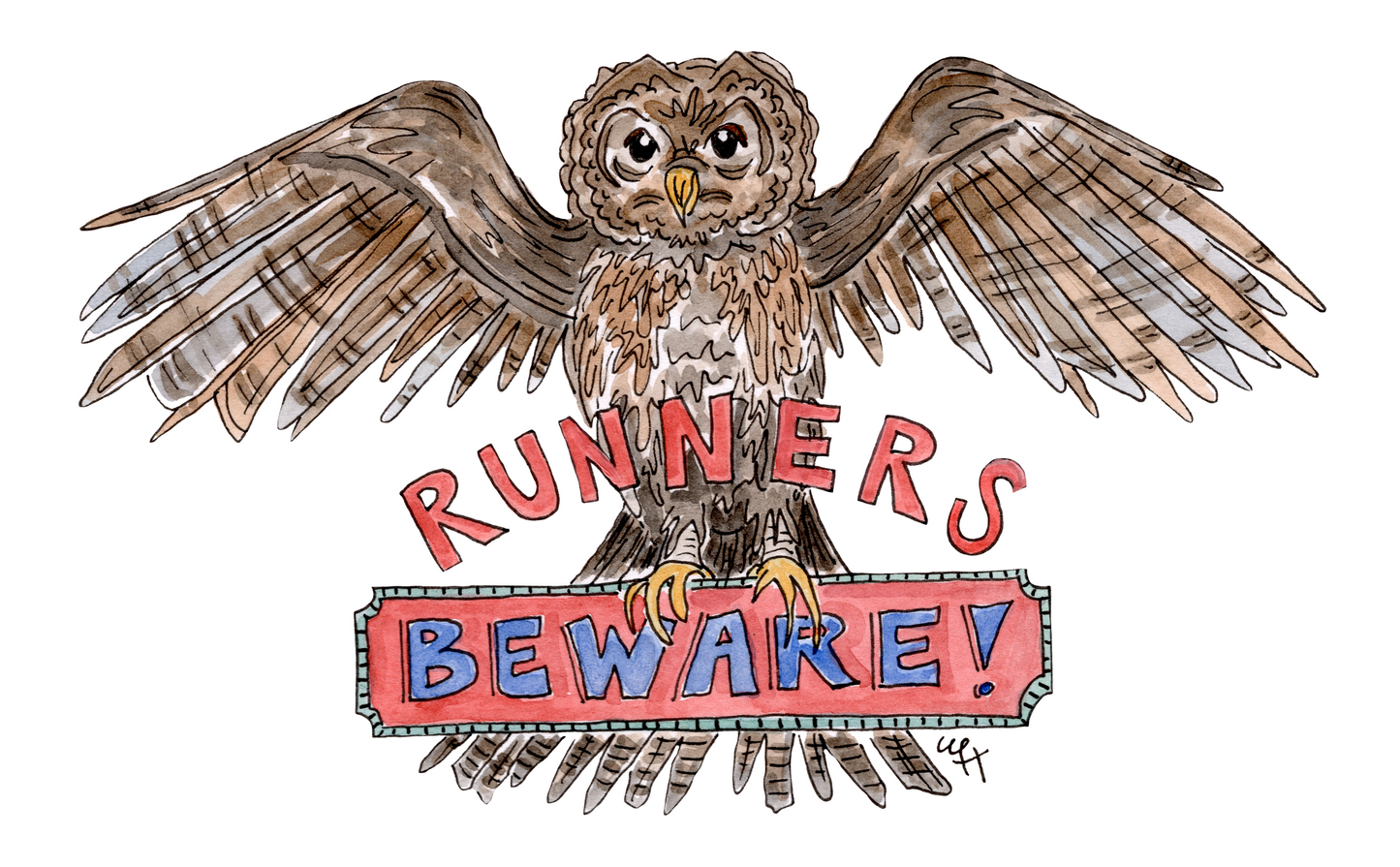 Runners Beware Owl | Acrylic Ornament