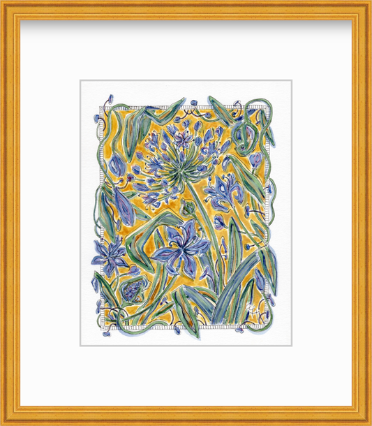Framed Art Print | Warm Golden Ochre Tangled