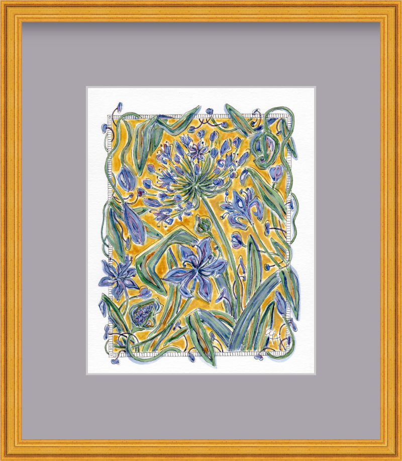 Framed Art Print | Warm Golden Ochre Tangled