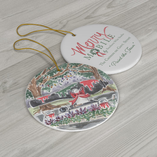 Merry in Mobile | Cannon Christmas Ornament